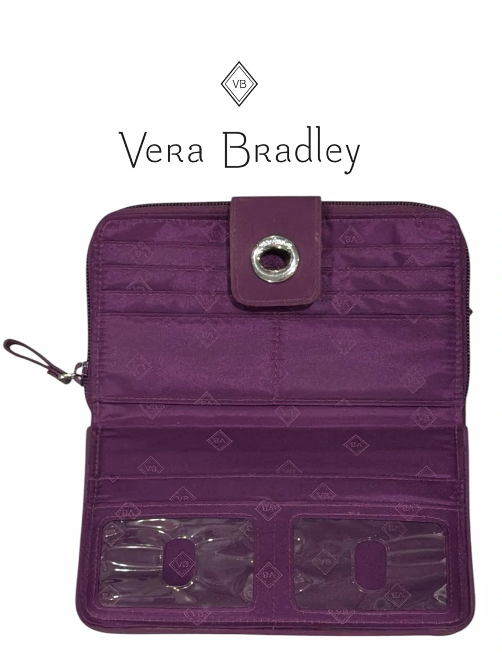 Vera Bradley Gloxina Purple Turnlock Wallet